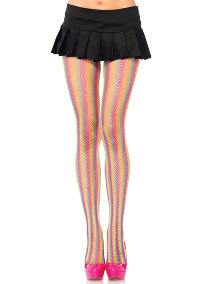 Rainbow Fishnet Pantyhose