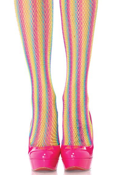 Rainbow Fishnet Pantyhose