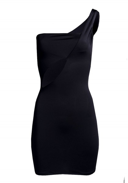 Asymmetrisches Minikleid mit Body-Ausschnitt