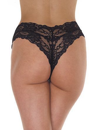 Spitzen-Slip mit weißer Schnürung