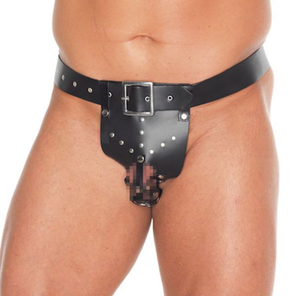 Keuschheitsgürtel Leder schwarz