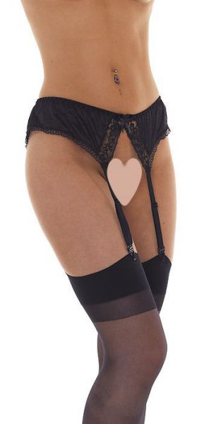 Schwarzer Strapsgürtel inklusive Strümpfe