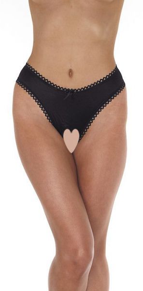 Damen String ouvert schwarz