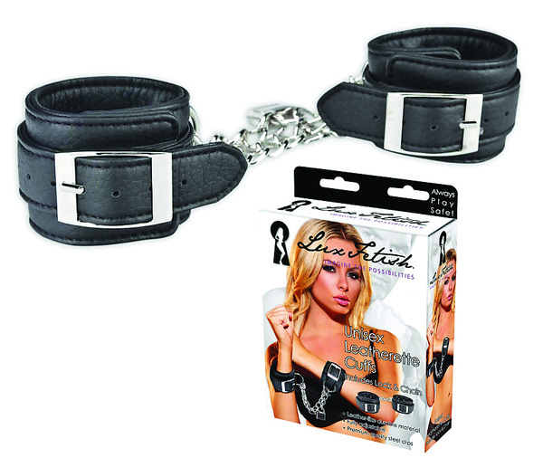 LUX FETISH Unisex Leatherette Cuffs - schwere Qualität