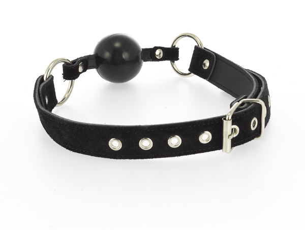 Mundknebel Velours schwarz mit Silikonball