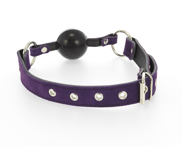 Mundknebel Velours lila mit Silikonball