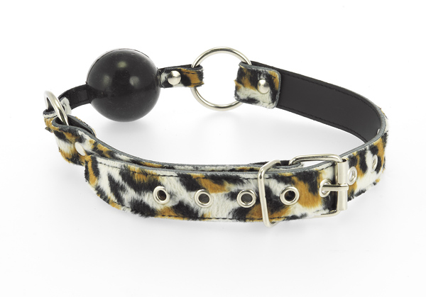 Mundknebel Leopardenfell mit Silikonball