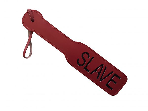Leder Paddel Slave in Rot