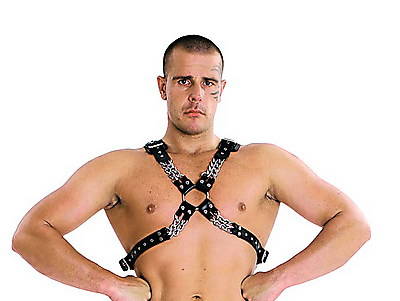 Harness für Männer aus Leder mit Nieten