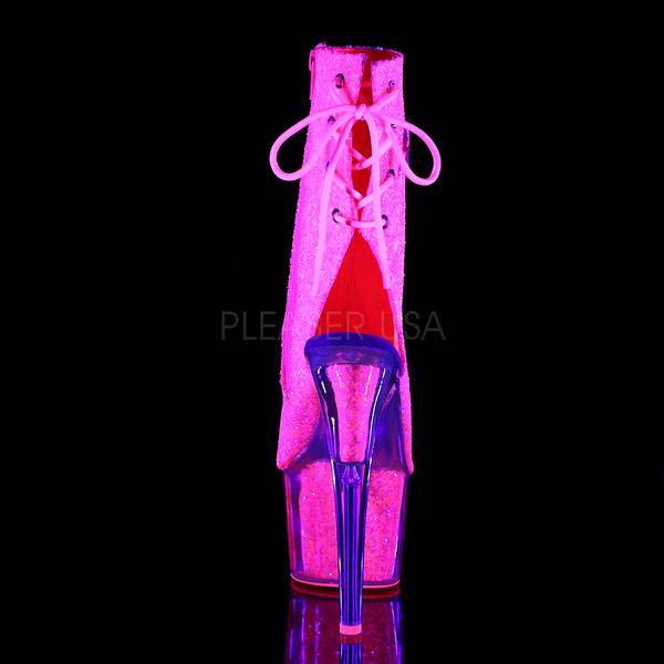 Plateau Schnürstiefelette mit Glitter ADORE-1018G pink