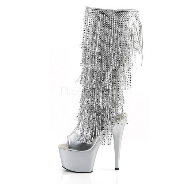 Plateaustiefel im Strass Look ADORE-2024RSF silber
