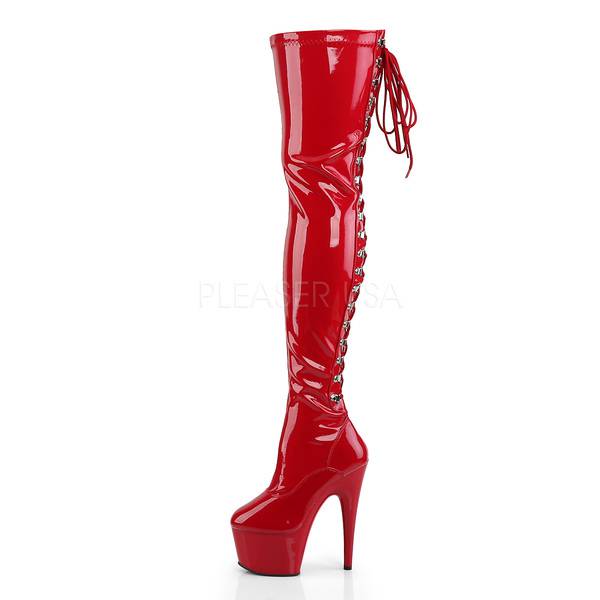 Roter Schnürstiefel aus Lack