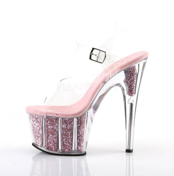 Plateau Sandalette ADORE-708G transparent / pink