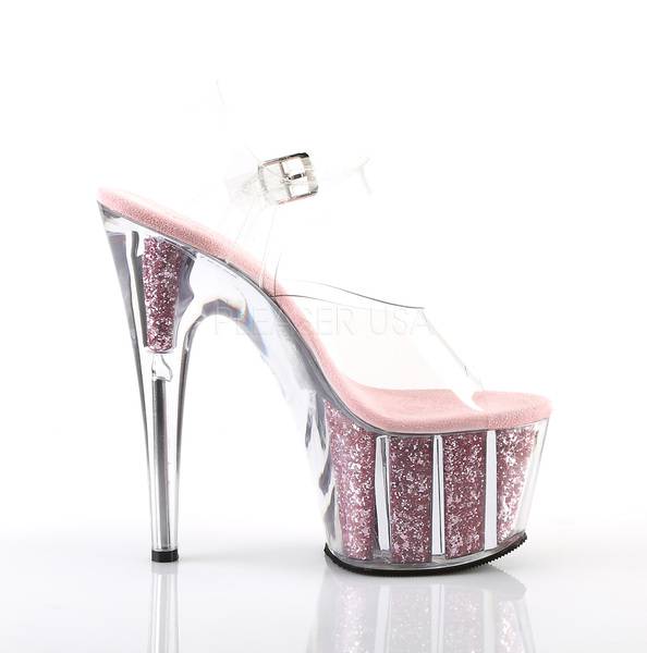 Plateau Sandalette ADORE-708G transparent / pink