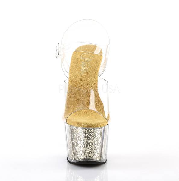 Plateau Sandalette ADORE-708G transparent / gold