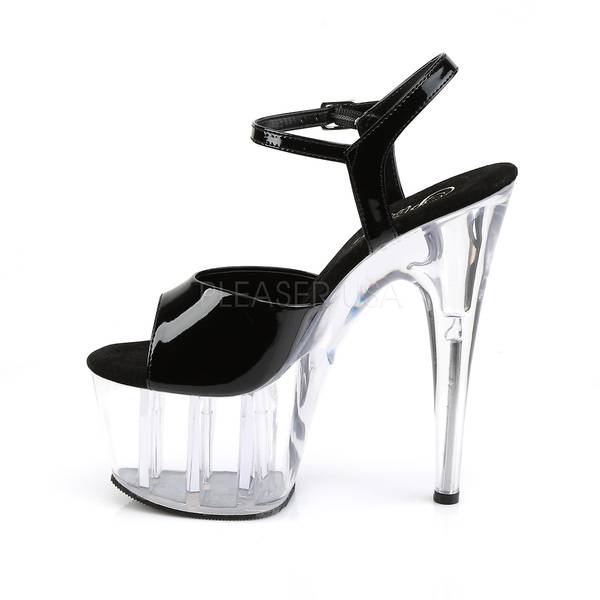 Plateau Sandalette ADORE-709 Lack transparent / schwarz