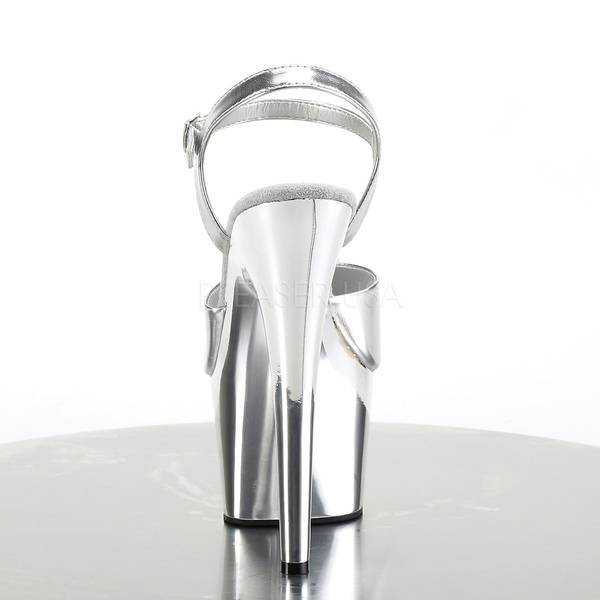 Plateau Sandalette ADORE-709 Kunstleder silber