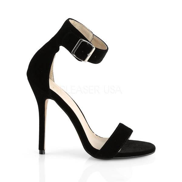 Elegante Sandalette AMUSE-10 Samt schwarz