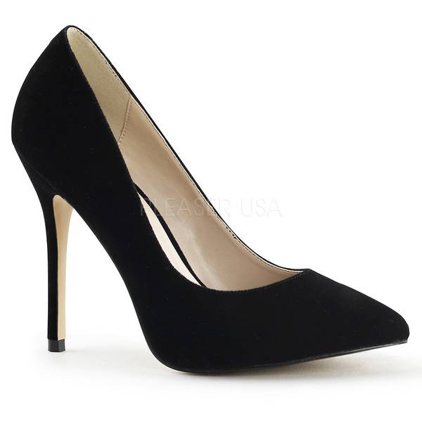 High Heels Pumps Samt schwarz AMUSE-20