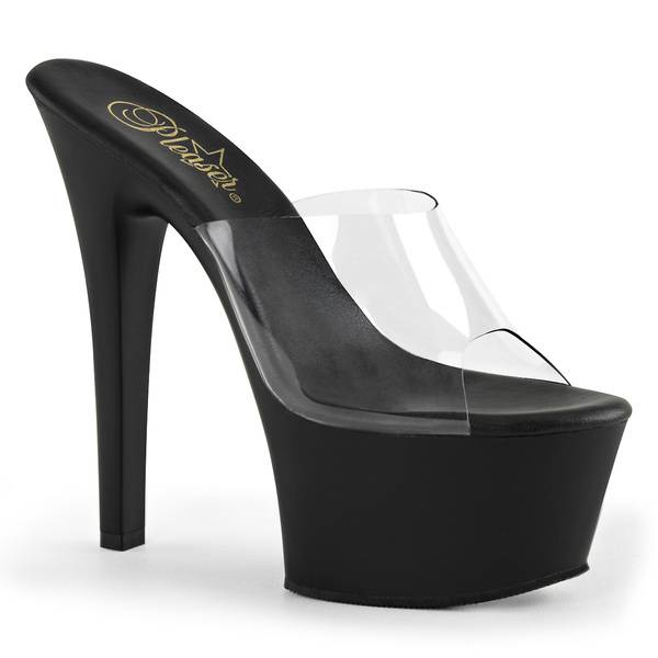 Plateau Pantolette ASPIRE-601 transparent / schwarz