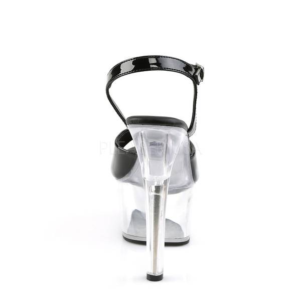 Plateau Sandalette ASPIRE-609 Lack schwarz / transparent