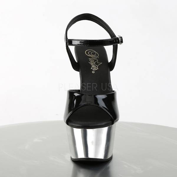 Sandalette mit Chrome Look Plateau ASPIRE-609 Lack schwarz