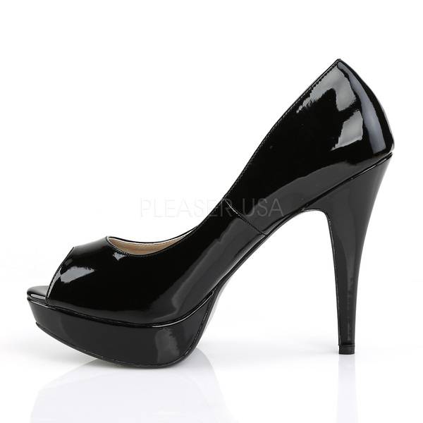 Klassischer Peep Toe Pump CHLOE-01 Lack schwarz