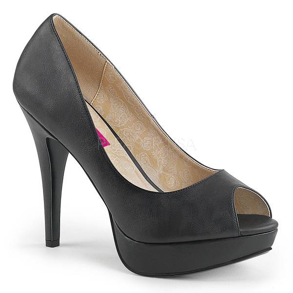 Klassischer Peep Toe Pump CHLOE-01 schwarz