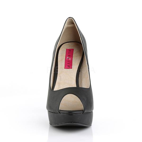 Klassischer Peep Toe Pump CHLOE-01 schwarz