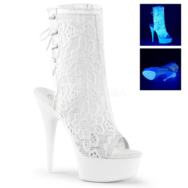 Plateau Schnürstiefelette DELIGHT-1018ML weiß