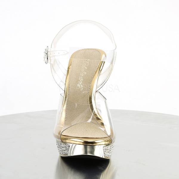 Peep Toe Sandalette ELEGANT-408 transparent / gold