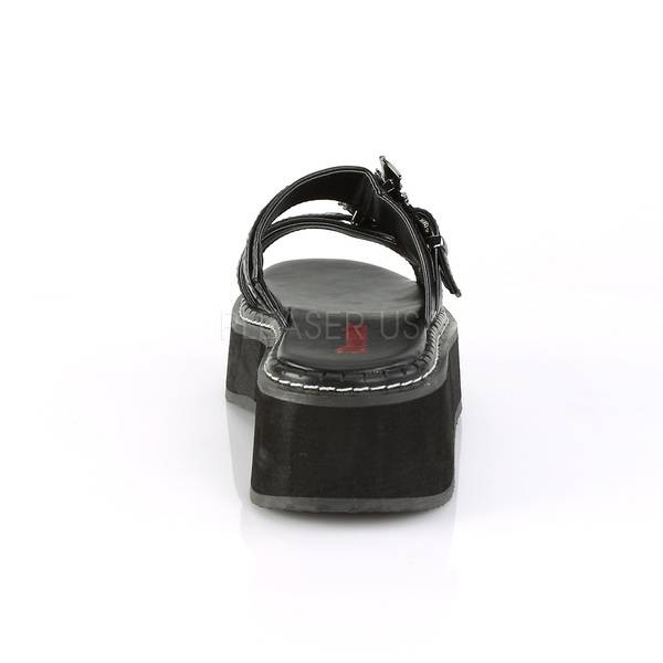 Plateausandale mit zwei Riemen EMILY-100 schwarz