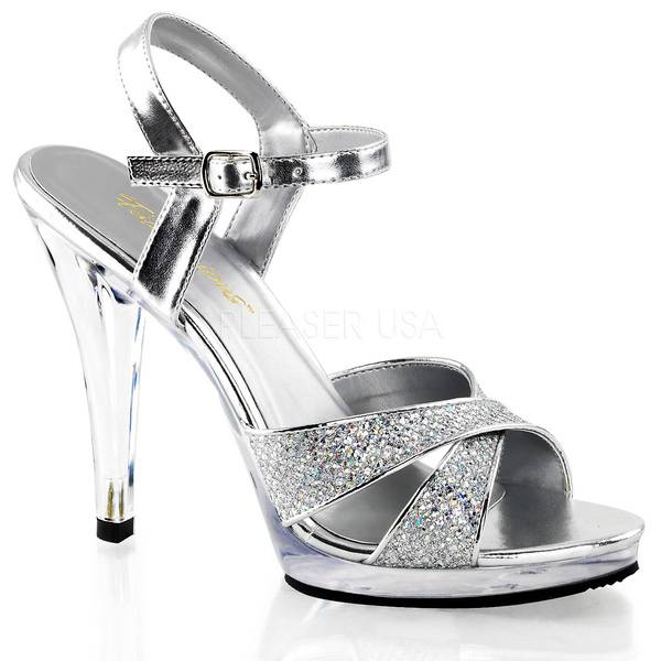 Sandaletten High Heels mit Knöchelriemen und Miniplateau FLAIR-419(G)