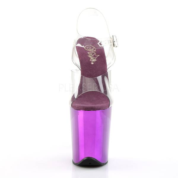 High Heel Sandaletten FLAMINGO-808 Chrome Optik violett