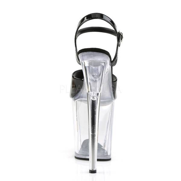 Extreme Plateau Sandalette FLAMINGO-809 Kunstleder schwarz / transparent