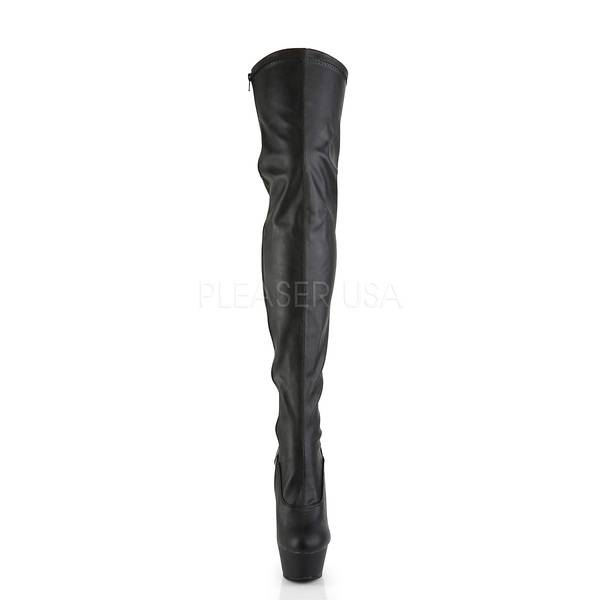 Plateaustiefel oberschenkelhoch KISS-3000 schwarz