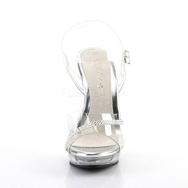 Miniplateau Knöchelriemen Sandalette LIP-108R transparent