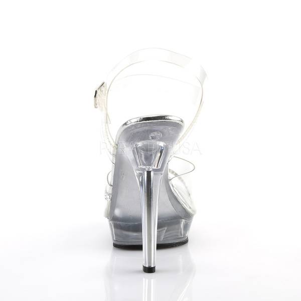 Miniplateau Knöchelriemen Sandalette LIP-108R transparent