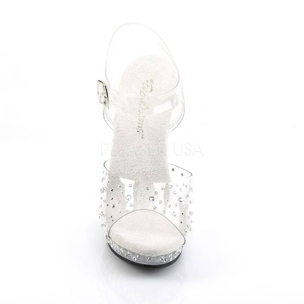 Miniplateau Knöchelriemen Sandalette LIP-108RS transparent