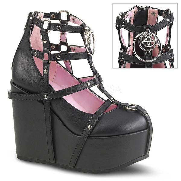 Wedge Platform Cage Bootie POISON-25-1 schwarz
