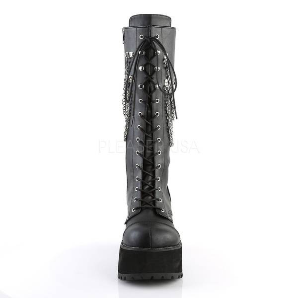 Kniehoher Stiefel mit Metallreißverschluss RANGER-303 schwarz