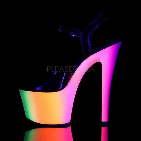 Sandaletten High Heels mit Knöchelriemen und Plateau RAINBOW-309UV
