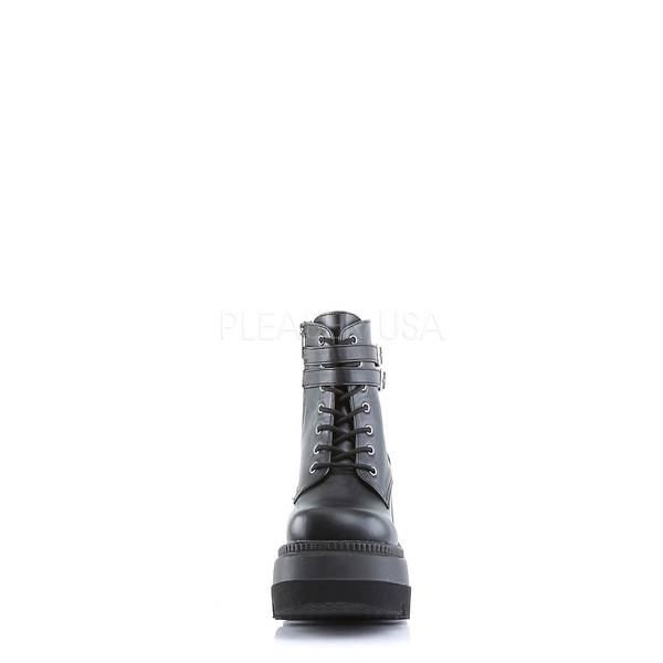 Schnürstiefel mit Keilabsatz SHAKER-52ST schwarz