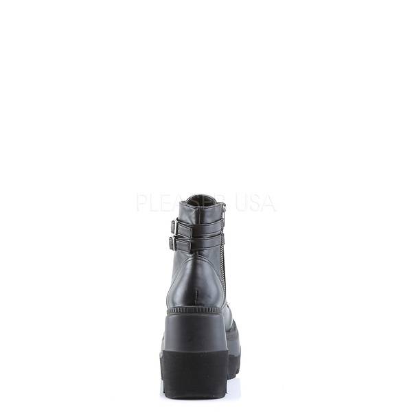 Schnürstiefel mit Keilabsatz SHAKER-52ST schwarz