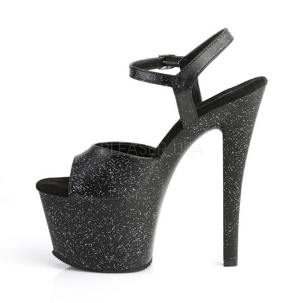 Plateau Glitter Sandalette SKY-309MMG schwarz