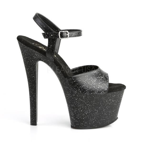 Plateau Glitter Sandalette SKY-309MMG schwarz