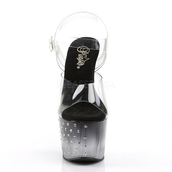 Plateau Sandalette STARDUST-708T transparent / schwarz