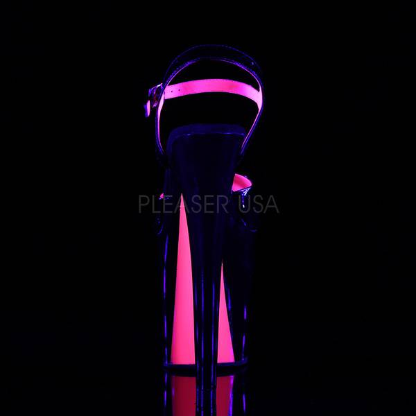 Fetisch Plateau Sandalette XTREME-809TT schwarz / neon pink