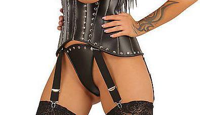 Fester Leder-String mit Ziernieten