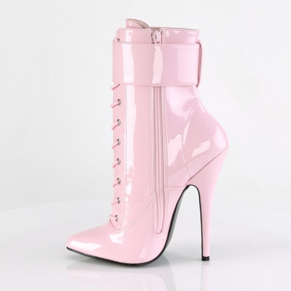 Stiefelette mit austauschbaren Fußfesseln DOMINA-1023 pink